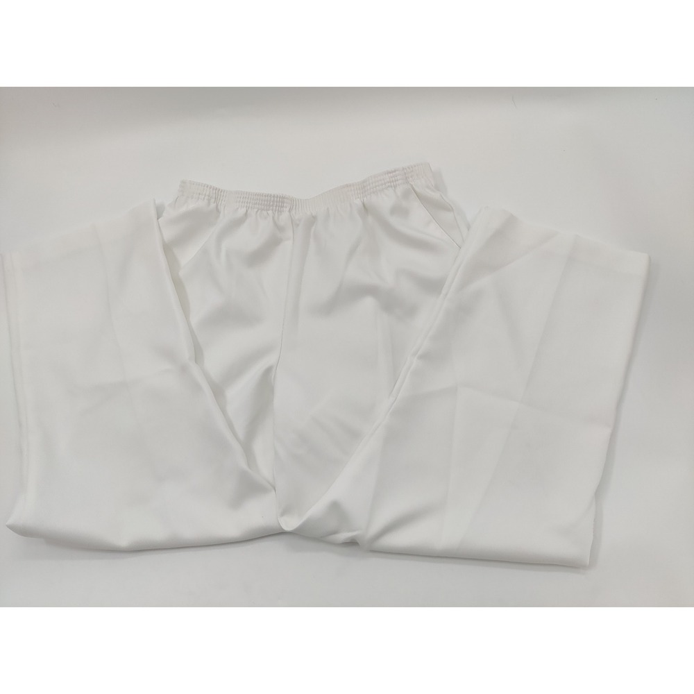 Alfred Dunner Womens 16 White Elastic Waist Pull On Straight Leg Polyester Pants